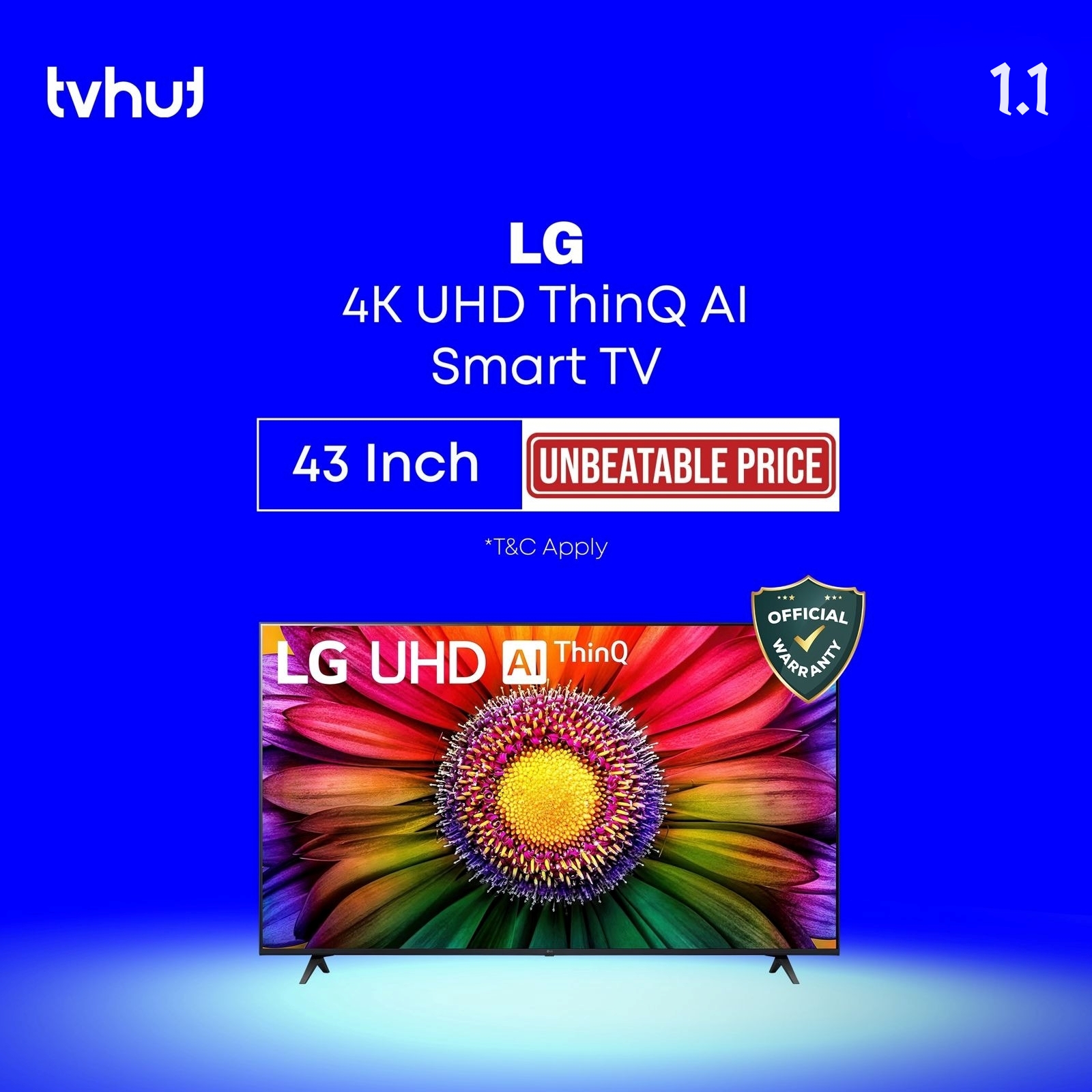 LG 43UR8050PSB 43 Inch 4K UHD UR80 Smart TV with Official Warranty