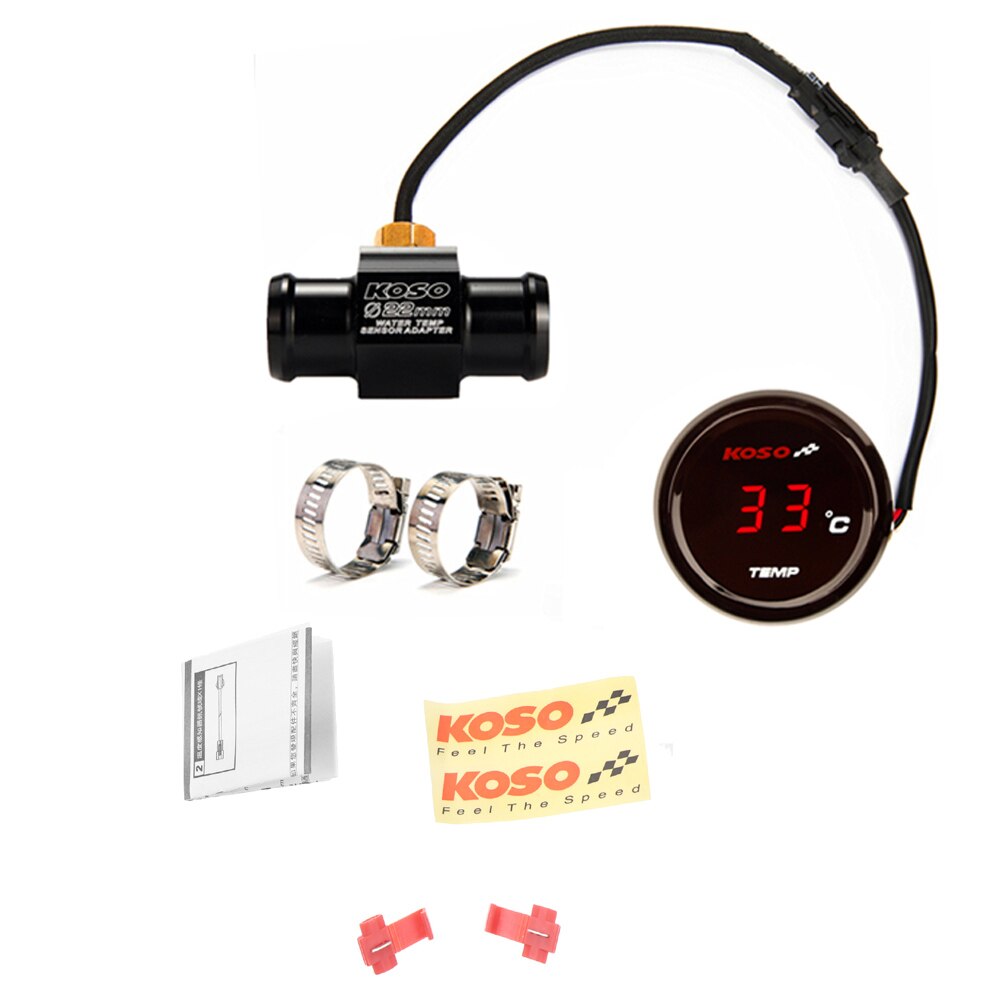 【VisioN Shop】sensor Universal Motorcycle Instruments Koso Moto Water Temperature Gauge 0~120 Display with Sensor. 