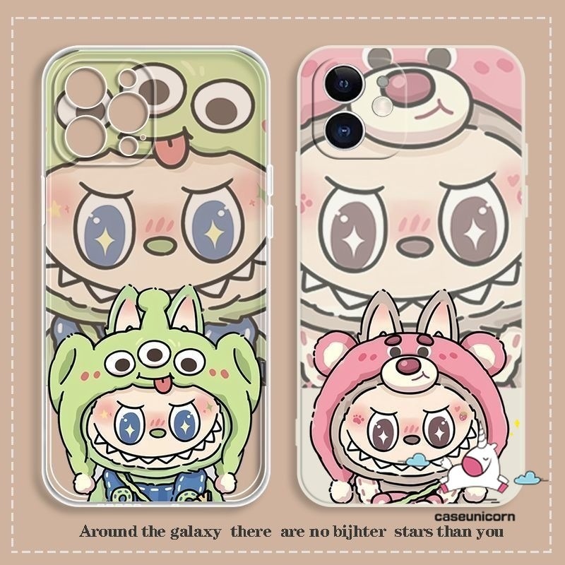 Cartoon Labubu Doodle Lotso Case for Redmi 10 9A 9C A2 13C 9T 10A 12C 10C 12 A1 9 Note 13 8 10 11 9 10s 11s 12 Pro Max Poco M3 X5 X6 Pro Mi 12 11 Trendy Cute Pop Mart Couples Cover