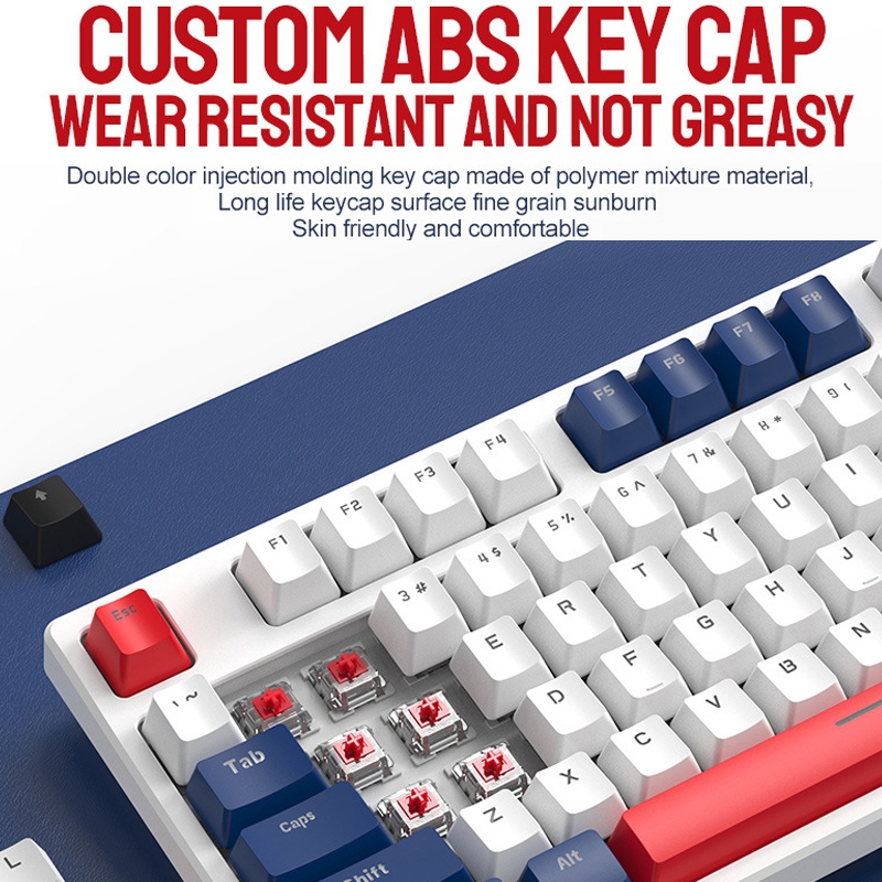 ZIYOU LANG K87 87-Keys Hot-Swappable Wired Mechanical Keyboard, Cable Length: 1.5m, Style: Red Shaft (Micr-light White Light). 
