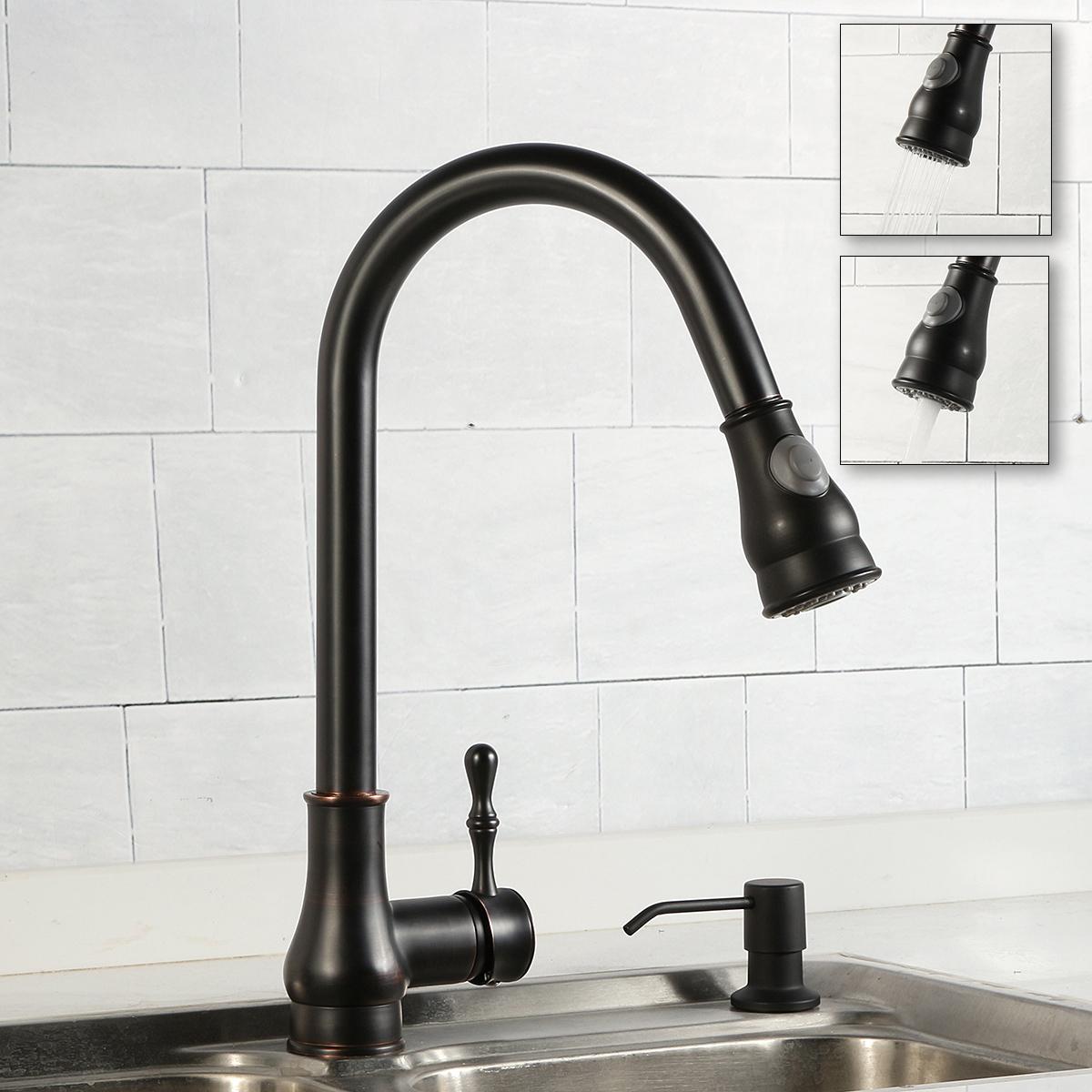18 Pull Out Spout Kitchen Sink Faucet Single Hole Handle With Soap Dispenser Orb Orb Buy Online At Best Prices In Bangladesh Daraz Com Bd