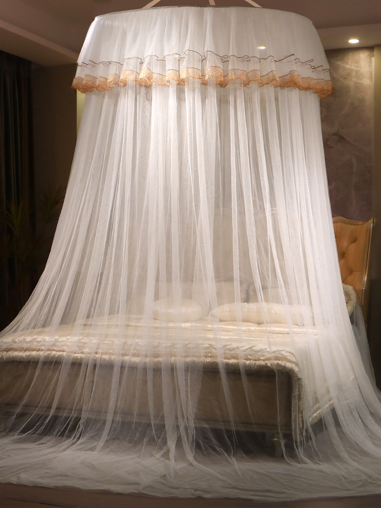 Dome suspended ceiling, floor to ceiling Korean style circular 1.5m princess double size 1.8m mosquito net, free of installation for household use. 
