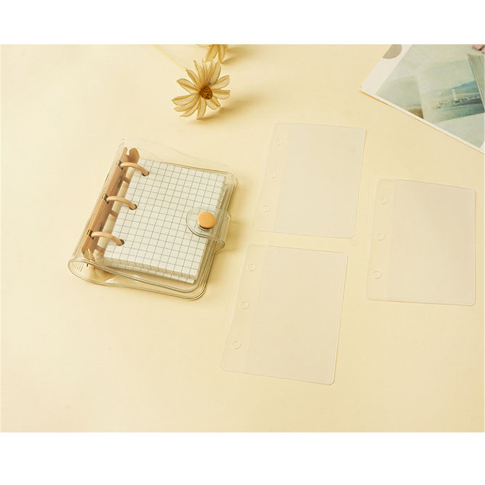 3 Ring Mini Notebook Mini Loose-leaf Hand Book Portable Small Notebook 3 Ring School Supplies Notebook Ring Binder Student Mini Loose-leaf Notebook. 