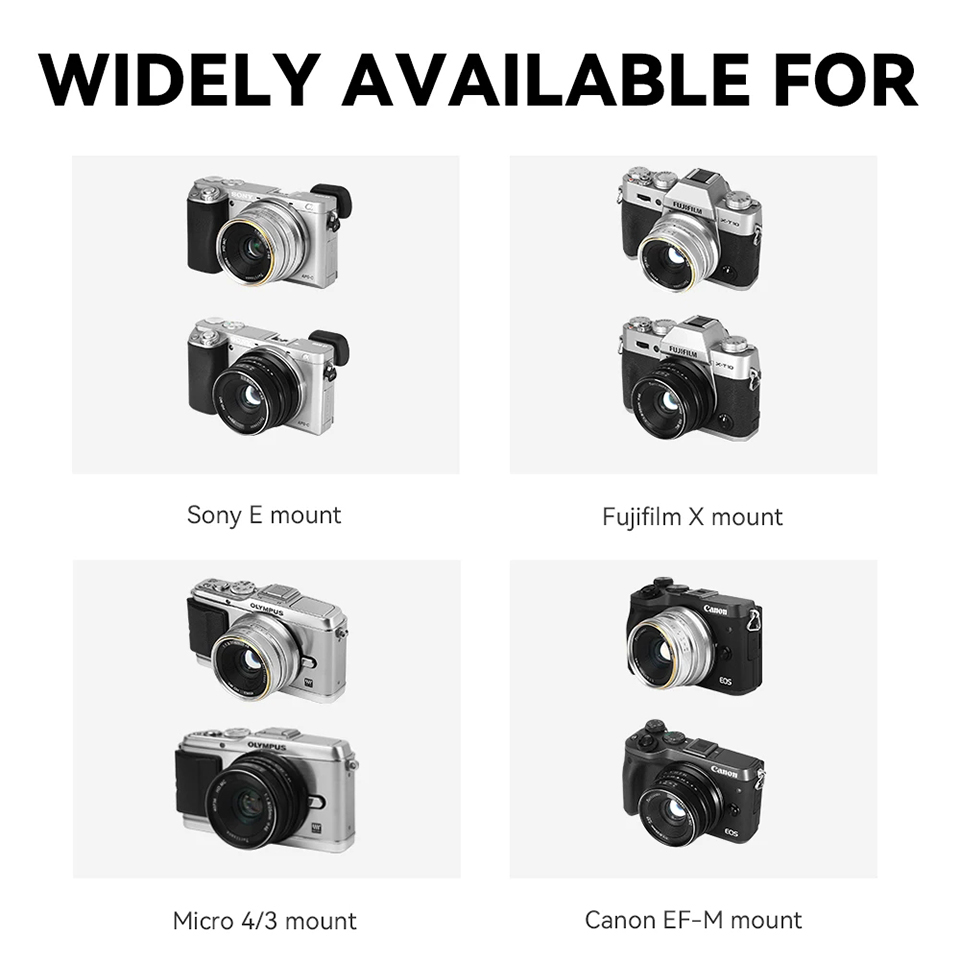 7artisans 25mm F1.8 APS-C Frame Large Aperture Wide Angle Prime Lens for Studio Photography with Sony E Zev-10 X Z M M43 Mount. 