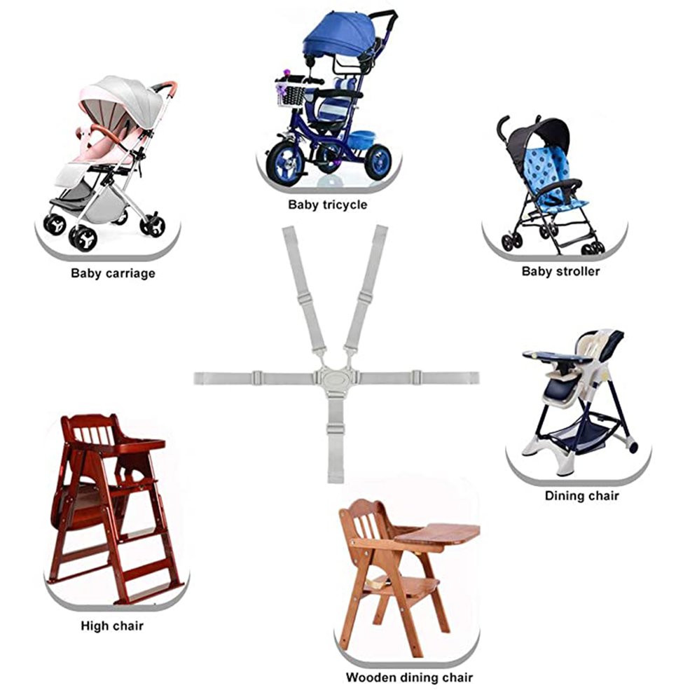 High Chair Harness Adjustable Child Chair Strap With Buckle 5 Point For Baby. 