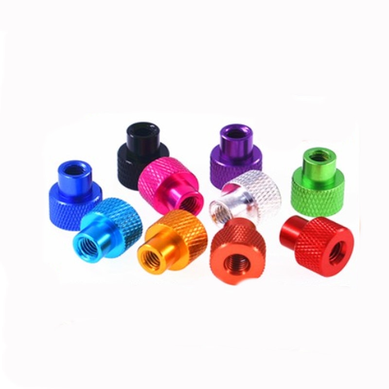 5pcs/lot M3 M4 m5 m6 m8 colourful aluminum  Frame Hand Tighten Flange Nut step knurled thumb nut. 