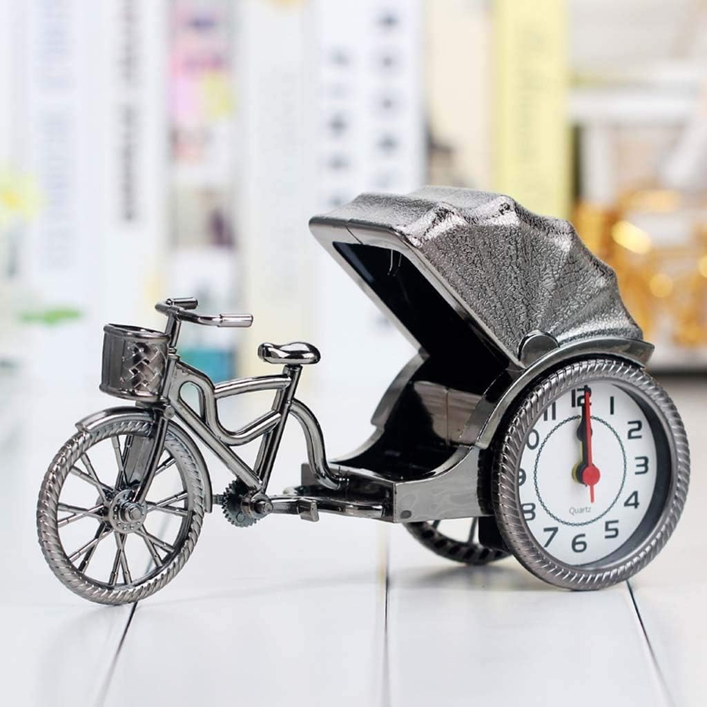 Creative Students Mini Alarm ClockClock Cartoon Children Small Clocks Retro Rickshaw Car Alarm Clock. 
