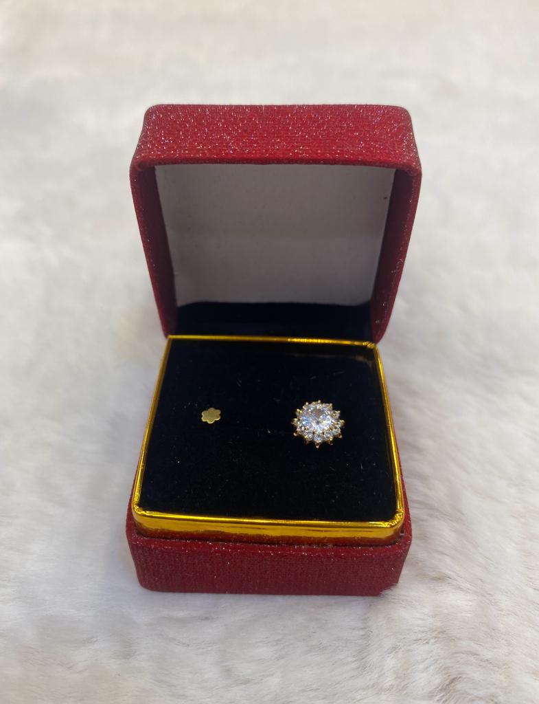 Understated -Premium Quality - SJ54 Diamond Cut Zirconia Stone Regular Usable Nose pin Nakful With Gift Box- Progressively Better. 