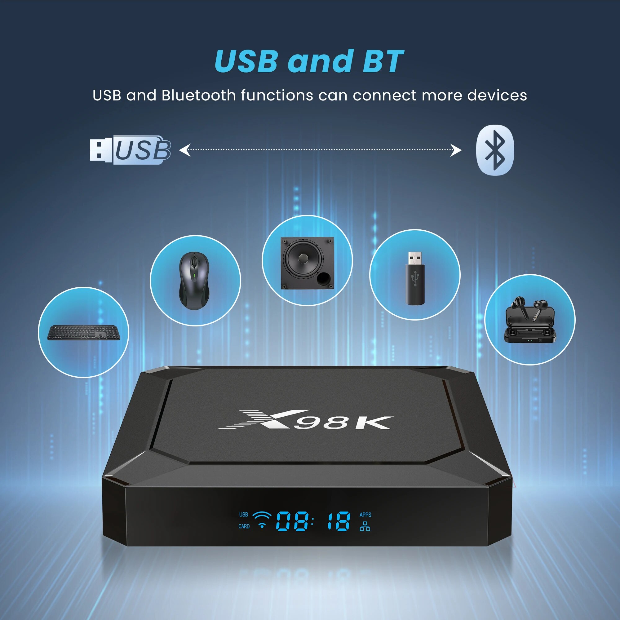 X98K TV Box Android 13 Rockchip RK3528 2GB 16GB / 4GB 32GB BT5.0 AV1 Wifi6 2.4G 5G Wifi 4K HD Smart Media Player Set Top Box. 