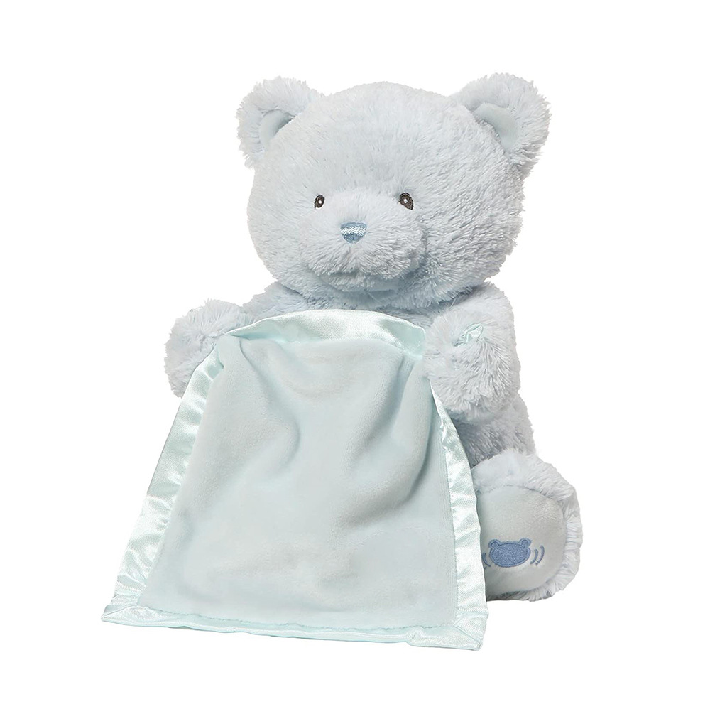 Cross-border Amazon peek-a-boo cat bear talking hide and seek electric plush toy four-color English version. 