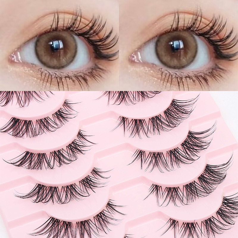Dingsen False Eyelashes Factory Cross-Border Single Fish Line Stem Segmented Eyelashes Net Red Fox Series One Piece Eyelash. 