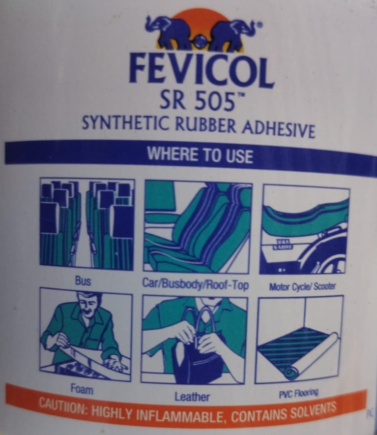 Fevicol SR505 200ml  Synthetic Rubber Adhesive ( No Harmful Benzene). 