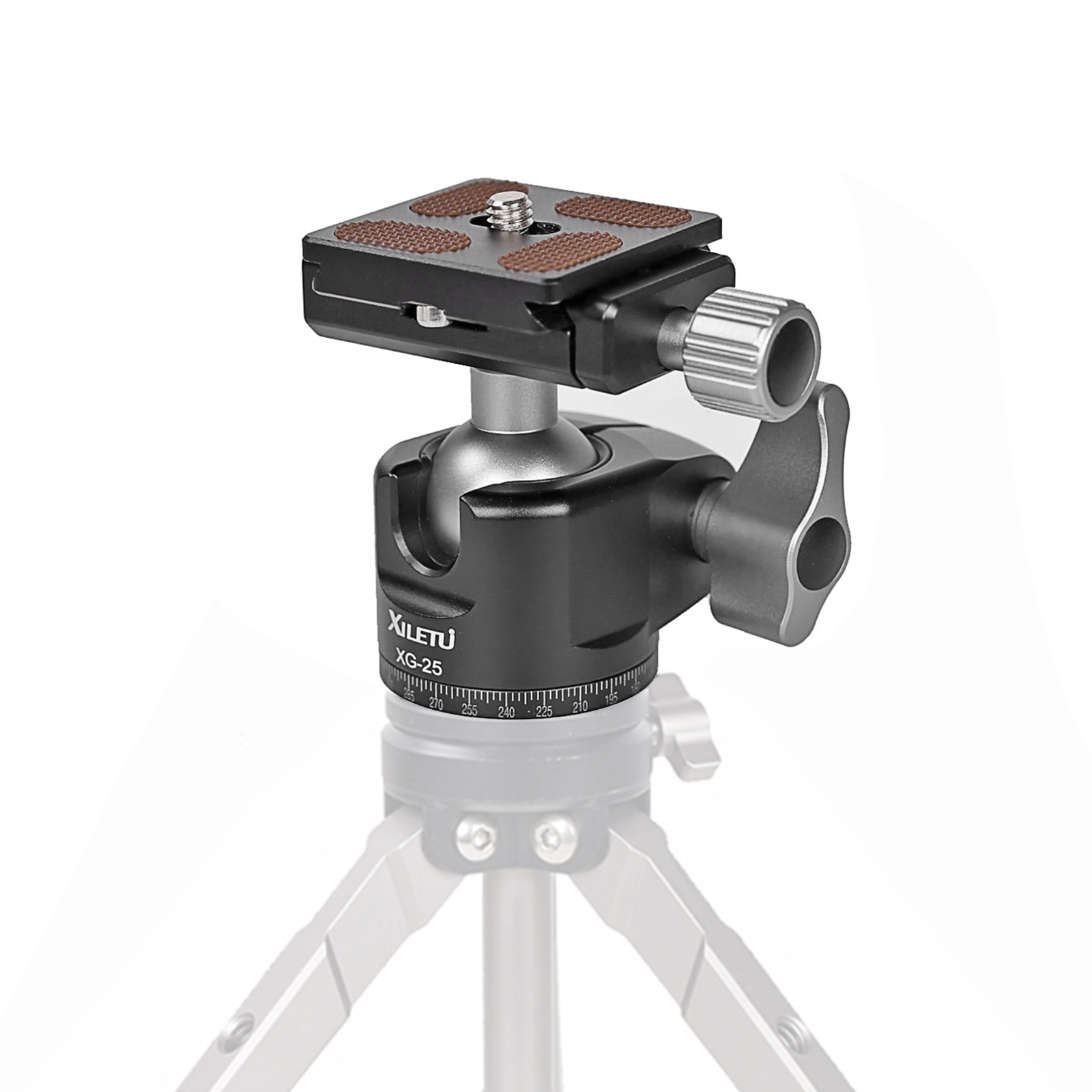 XILETU XG25 Panoramic Tripod Head Adjusting Platform Low Gravity Center Aluminum Alloy Material Max. Load 6kg/13.2lb with QR Plate 1/4 Inch Screw Interface for Cameras Tripods Monopods. 