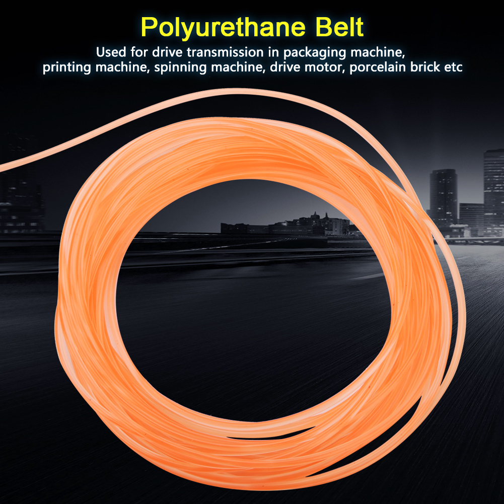 Transmission Belt Orange Smooth Surface PU Polyurethane Round for Drive. 