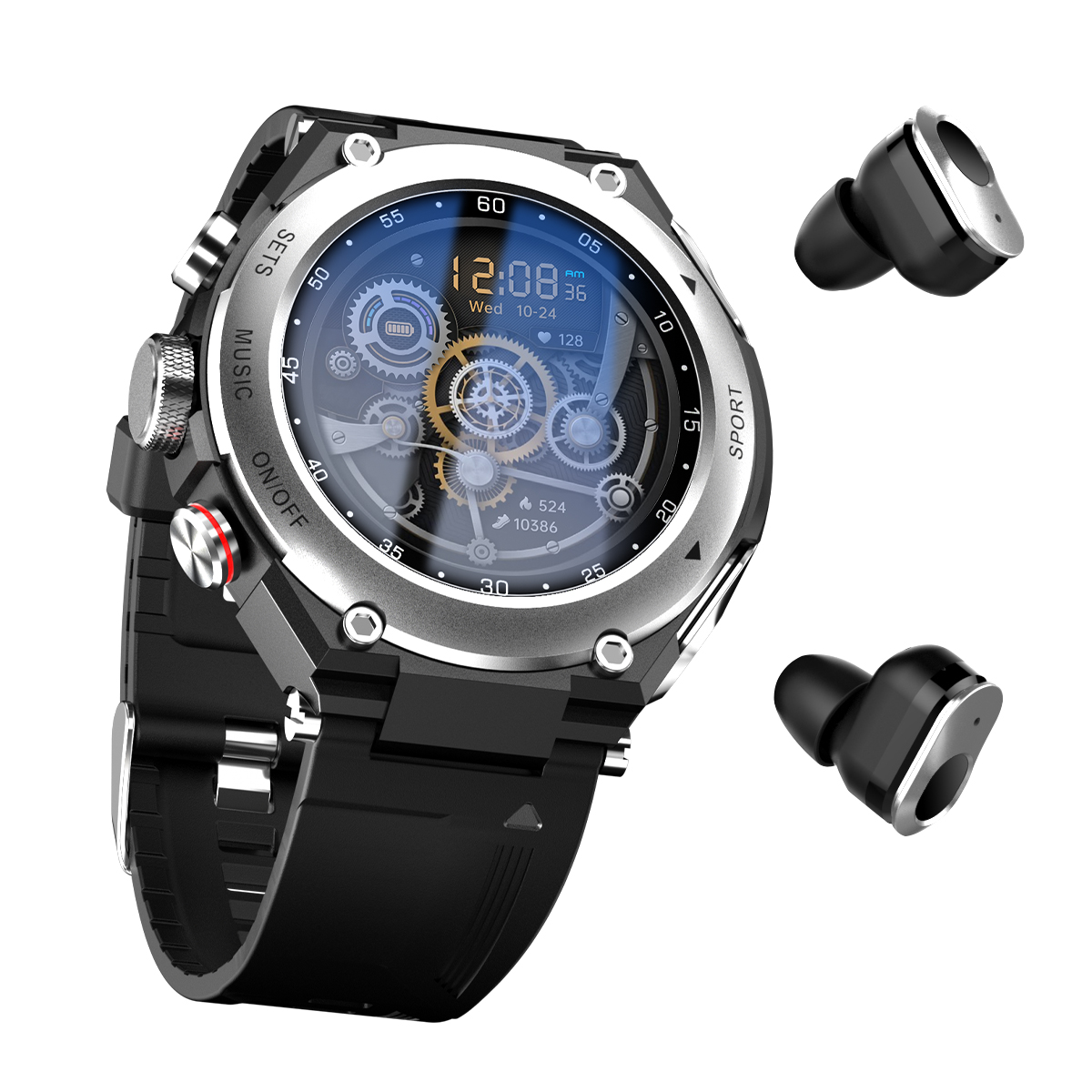 DESONG T92 Pro Smart Watch With Earbuds Bluetooth Headset Smartwatch With Speaker Tracker Music Heart Rate Monitor Man Watch New. 