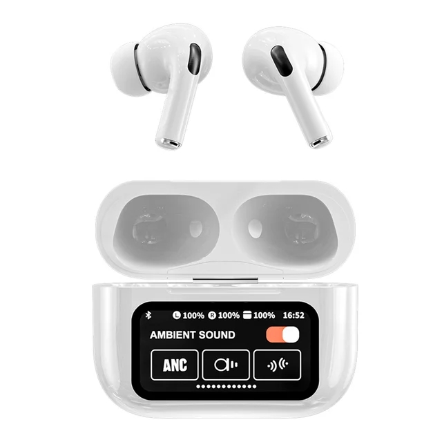 Timack® A9 Pro Airpods ANC Wireless Earbuds Bluetooth 5.3 Earphones App Noise-canceling Call Headphones Waterproof Sports Gaming Touch Screen Headset. 