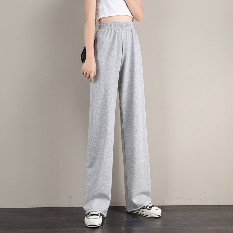 Women's pants female streetwear joggers oversize high waisted Korean style Fashion wide leg sweatpants baggy. 