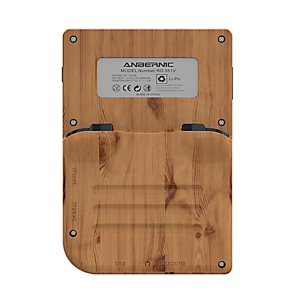 ANBERNIC RG351V 80GB 7000 Gaming - Wood grain color. 