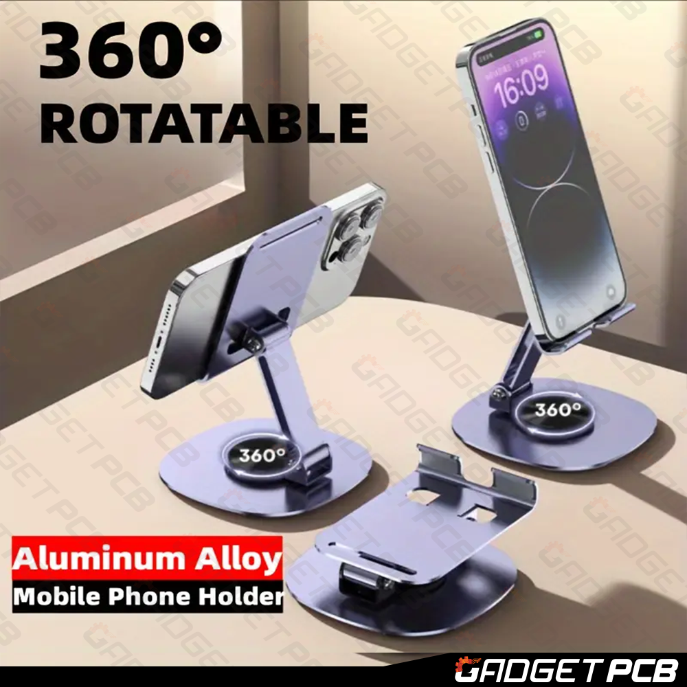 Aluminium alloy 360 Degrees Rotating Multi-functional Folding Portable Support Phone Stand For Ipad Tablet Universal Metal Desk Table Top Mobile Holder New. 