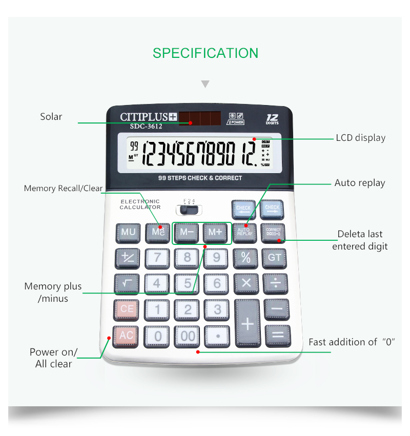 12-Digits Desktop Size Calculator - calculator. 