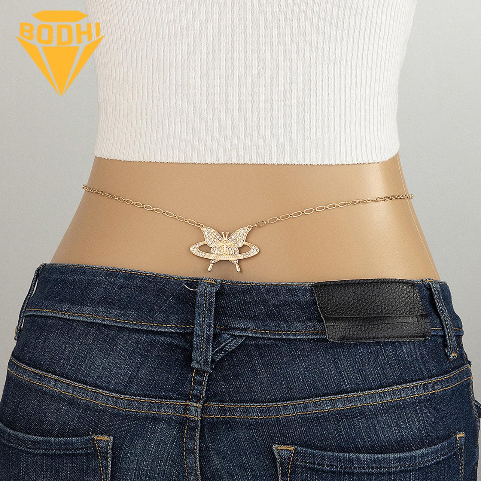 (New) Bodhi body chain elegant luxury noctilucent butterfly wait chain. 