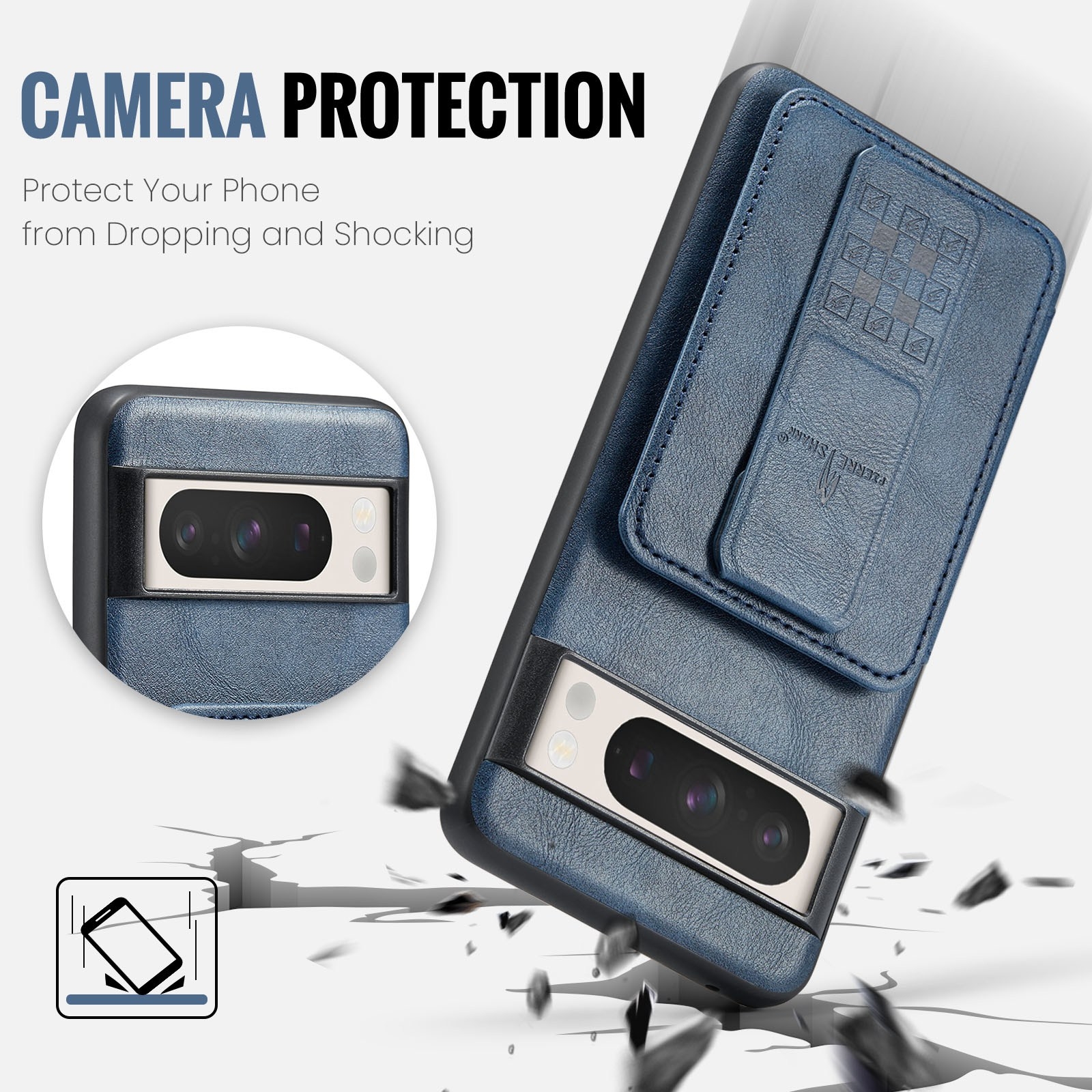 Fierre Shann Oil Wax Cow Leather Card Holder Back Phone Case For Google Pixel 8 Pro/Google Pixel 7a/Google Pixel 7/Google Pixel 8/Google Pixel 7 Pro/Google Pixel 8a. 