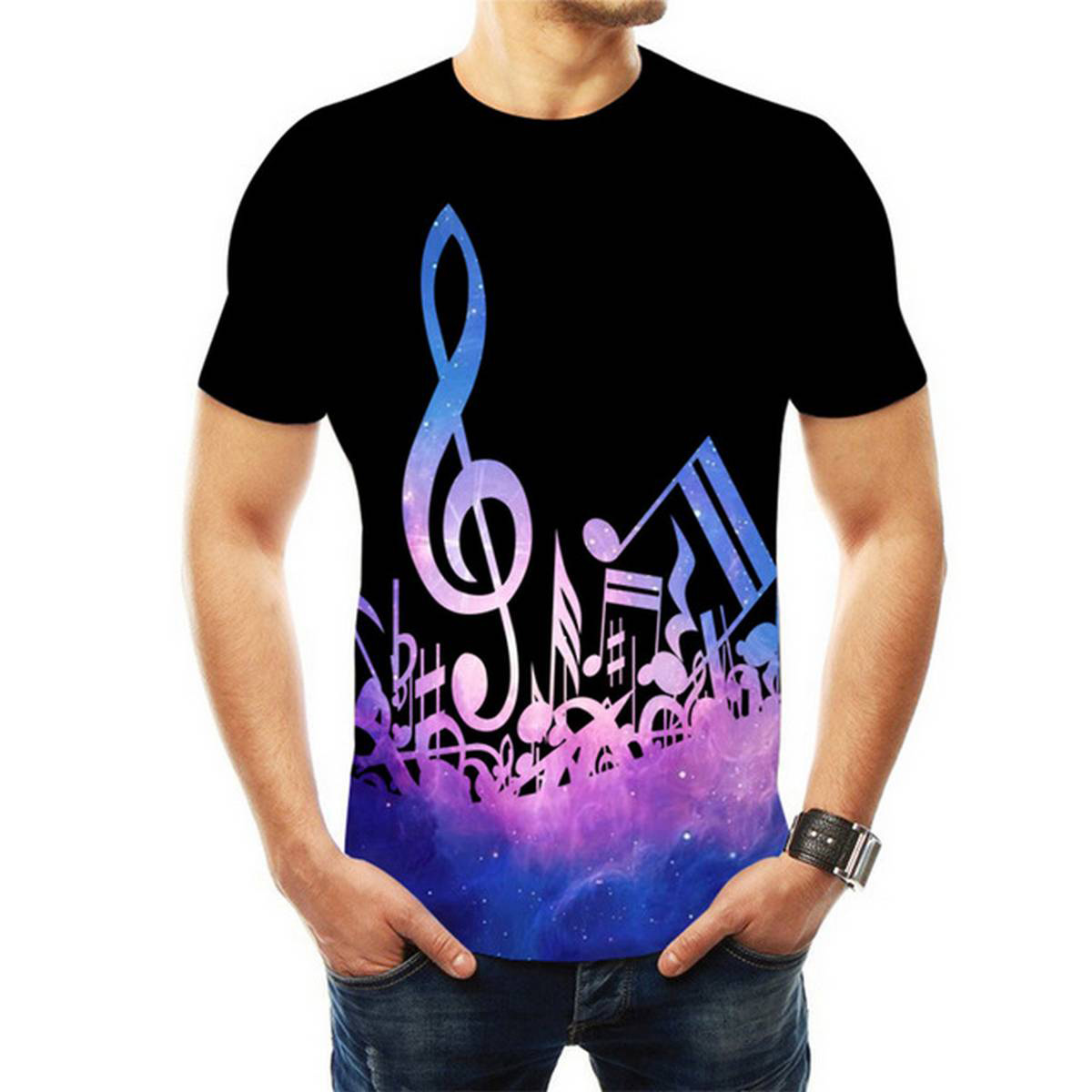 Music Notes 3D Printed T Shirt Men 