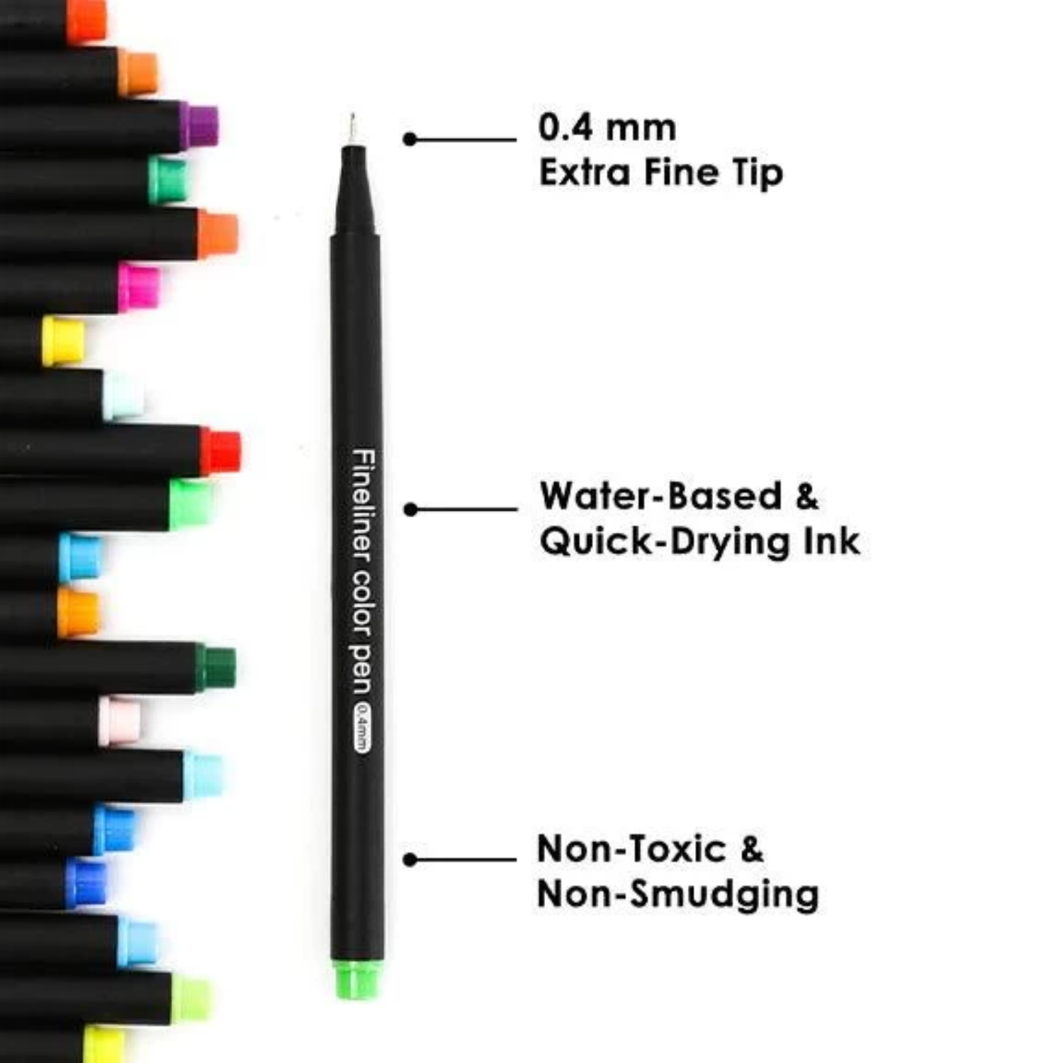 Giorgione Fineliner Pen Set 0.4mm Tip 24 Colors. 