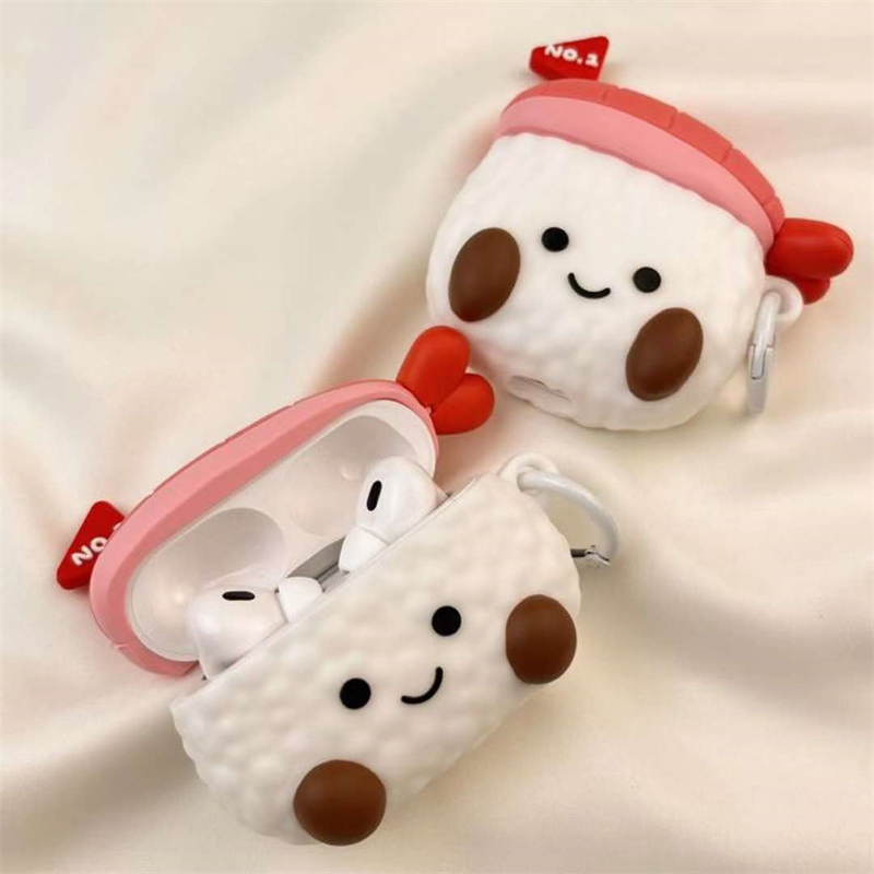 Cartoon cute 3D sushi puppy personalized case for airpods 1 2 airpod 3 Pro AirPods Pro2 girly soft cover. 