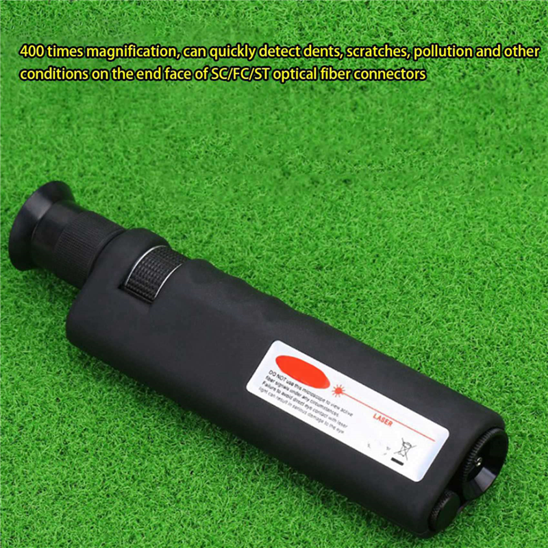 2pcs 400X Magnification Optical Fiber Inspection Microscope with SC FC LC E2000 Universal Adapter. 