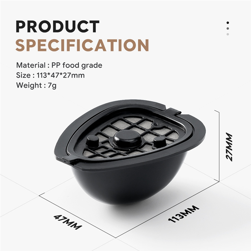 Coffee Capsule Pod Black with Spoon Brush for NESTLE ST 9662.62 Refillable Filter Pod Replacement Coffee Capsule Tea. 