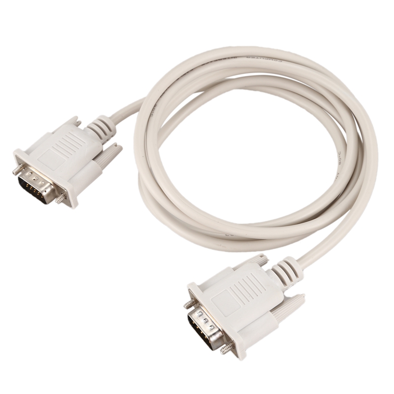 1.4M RS232 DB9 9 Pin Male to VGA Video 15 Pin Male Adapter Cable Light Gray. 