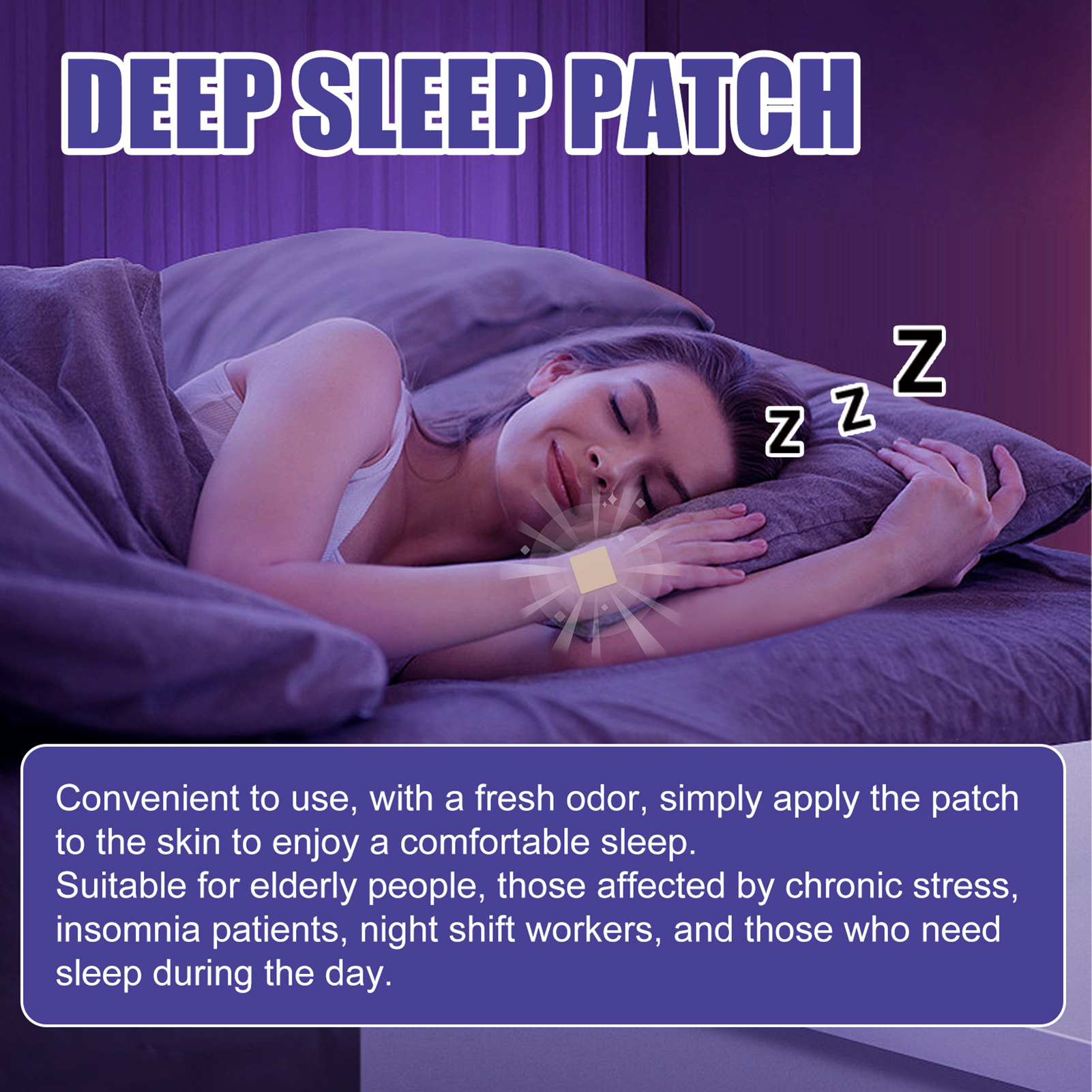 Sleep Support Patch Sleep Well with 48pcs Quick-acting Deep Sleep Patches Natural Comfortable Non-irritating Calm Sleep Patch. 