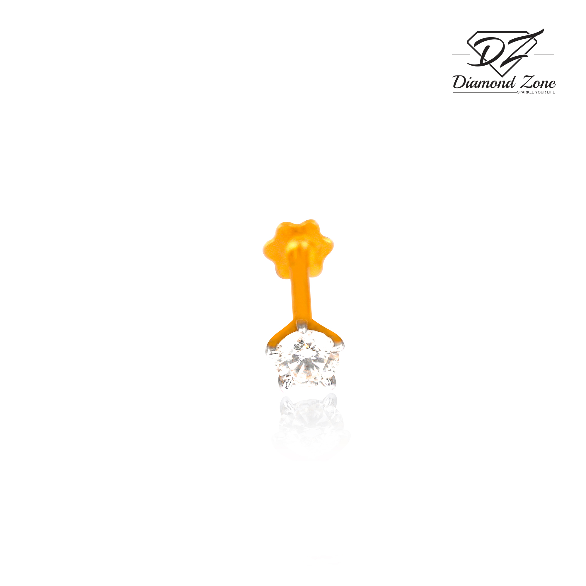 Zero Size Single Stone Diamond Nosepin. 