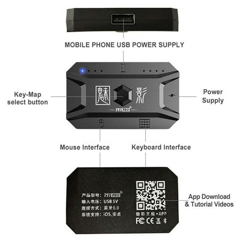 KOKKO M1pro / MIX SE PLUS  Mobile Controller Gaming Keyboard Mouse Converter Pubg Mobile Controller Gamepad 5.0 Adapter. 