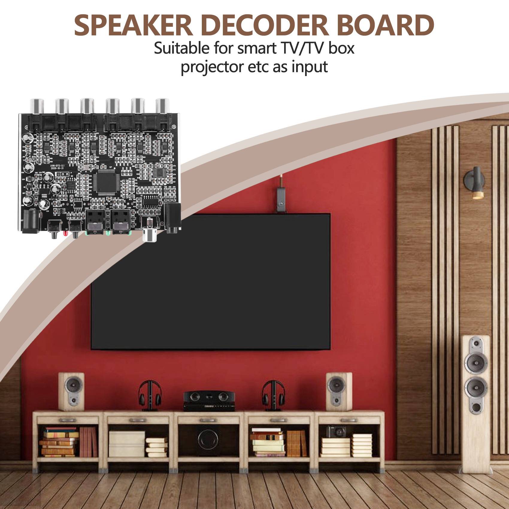 DAC Module 5.1 Channel AC-3 PCM Digital Optical DTS RCA HiFi Stereo Audio Home Theater Decoder Amplifier Decoding Board. 