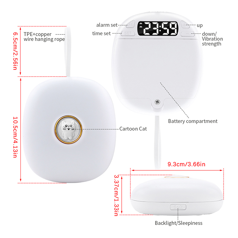 Multifunctional Vibrating Alarm Clock - Rechargeable Bed Shaker Under Pillow for Hearing Impaired, HOH, Auto Set Wireless Alarm. 