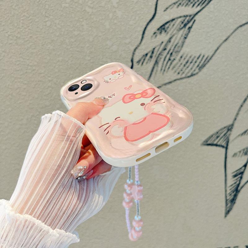 Sanrio Hello Kitty Chain Case For Realme C65 C51 C53 C61 C63 C55 C35 C33 C30 C21Y C25Y C20 C11 C15 12 9 Plus 10 8 7 6 Pro 5 7i. 