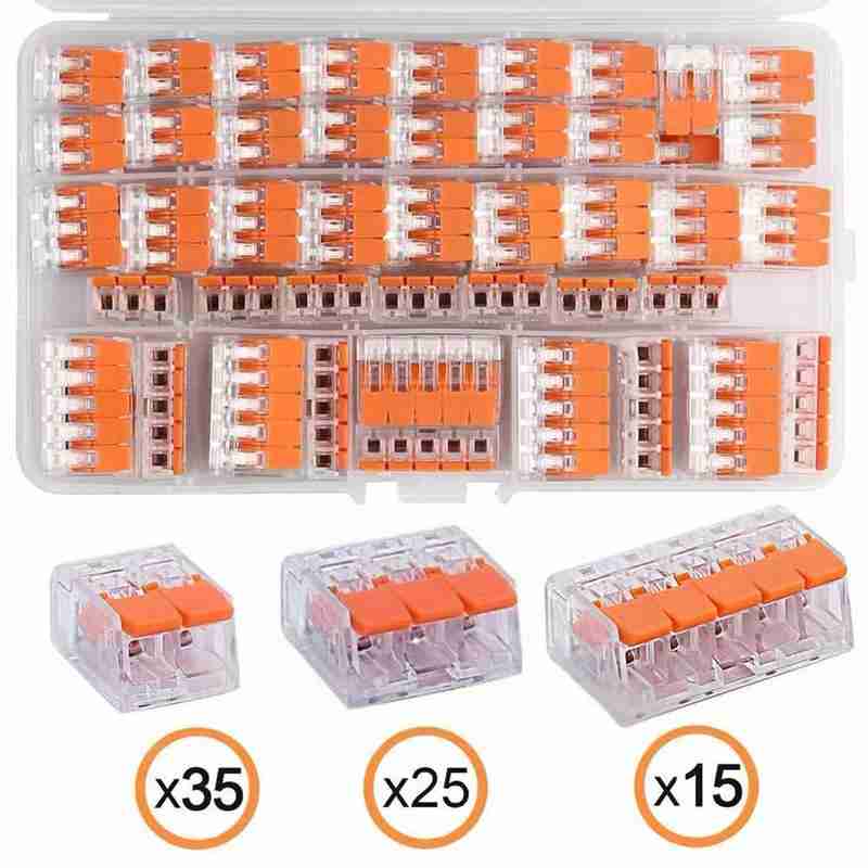 For Wago 221 Electrical Connectors Wire Block Clamp Wire Connector Improvement Terminal Reusable Cable Home Terminal Lamp U3C3. 