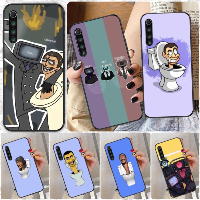 Skibidi Toilet Mobile Cell Phone Case for Xiaomi Redmi Note 12 11 10 9T 8 7 Pro 9 9A 9C 8 Black Soft Phone Cover Funda