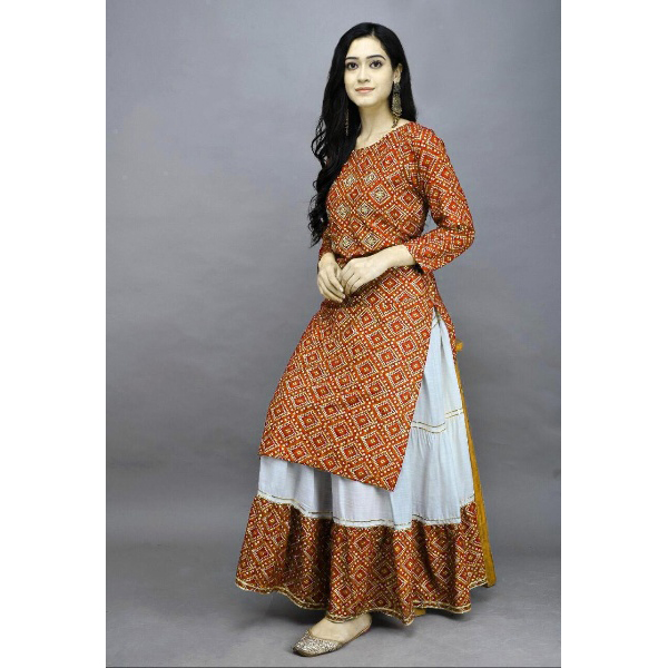 Latest & Glamour Design High Quality Printed With Dollar Work Readymade Skirt & Unstitched Kameez for Woman-22. 