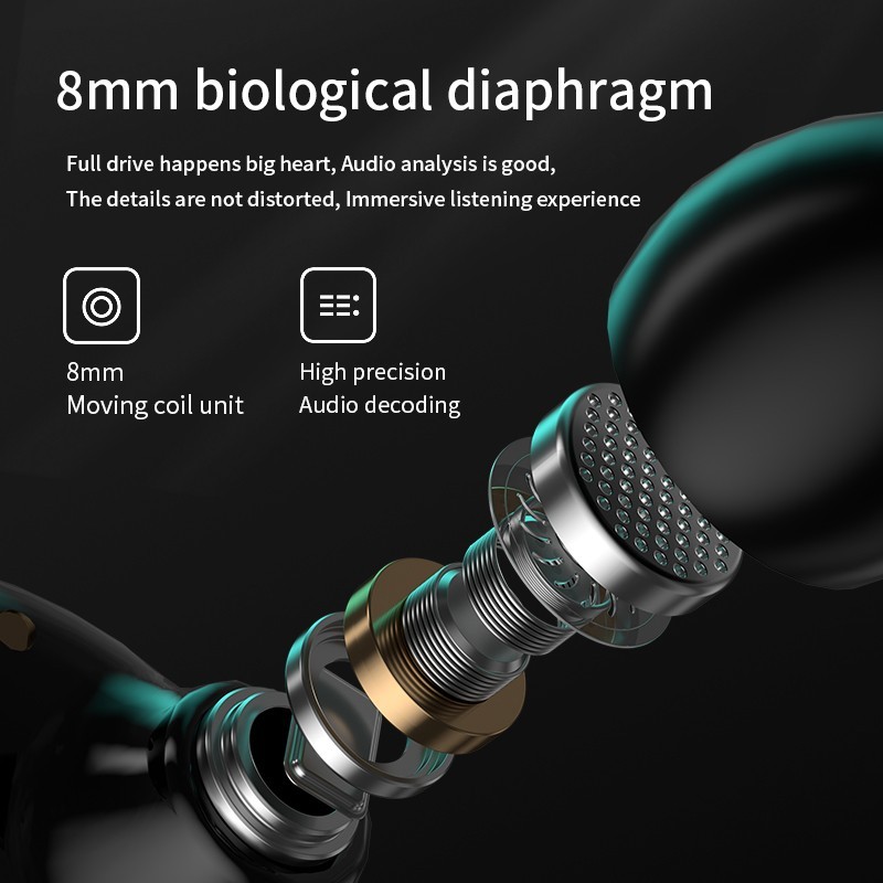 【FUPANG】Tinzzi TWS low latency gaming earbuds stereo sound Bluetooth headphones Noise Cancelling headset with charging box. 