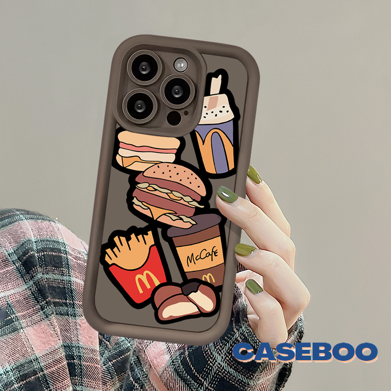 Cute Creativity Graffiti McDonald's Burger Fries Case for Redmi 9A 9C 13C 12C A1 9T 12 10C NFC 9 10A A2 Redmi Note 11 10 12 13 10s 9 8 11s Pro Max Poco M3 X5 Mi 11 12 Lite Angel Eyes Soft Cover. 