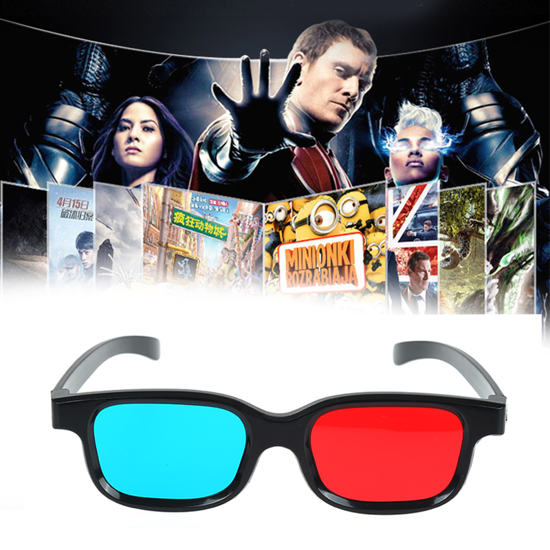 Universal Durable 3D Glasses Anaglyph Glasses Red and Blue Lenses Wrap TV Video Games. 