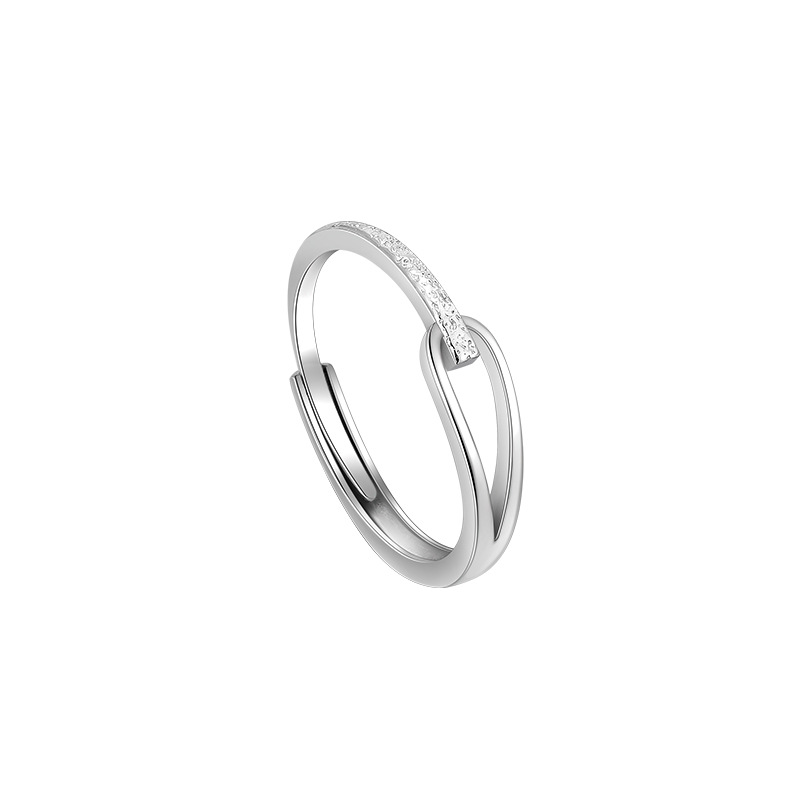 Plain ring self-discipline ring women's tail ring index finger ring ring summer niche design fashion and exquisite open ring. 