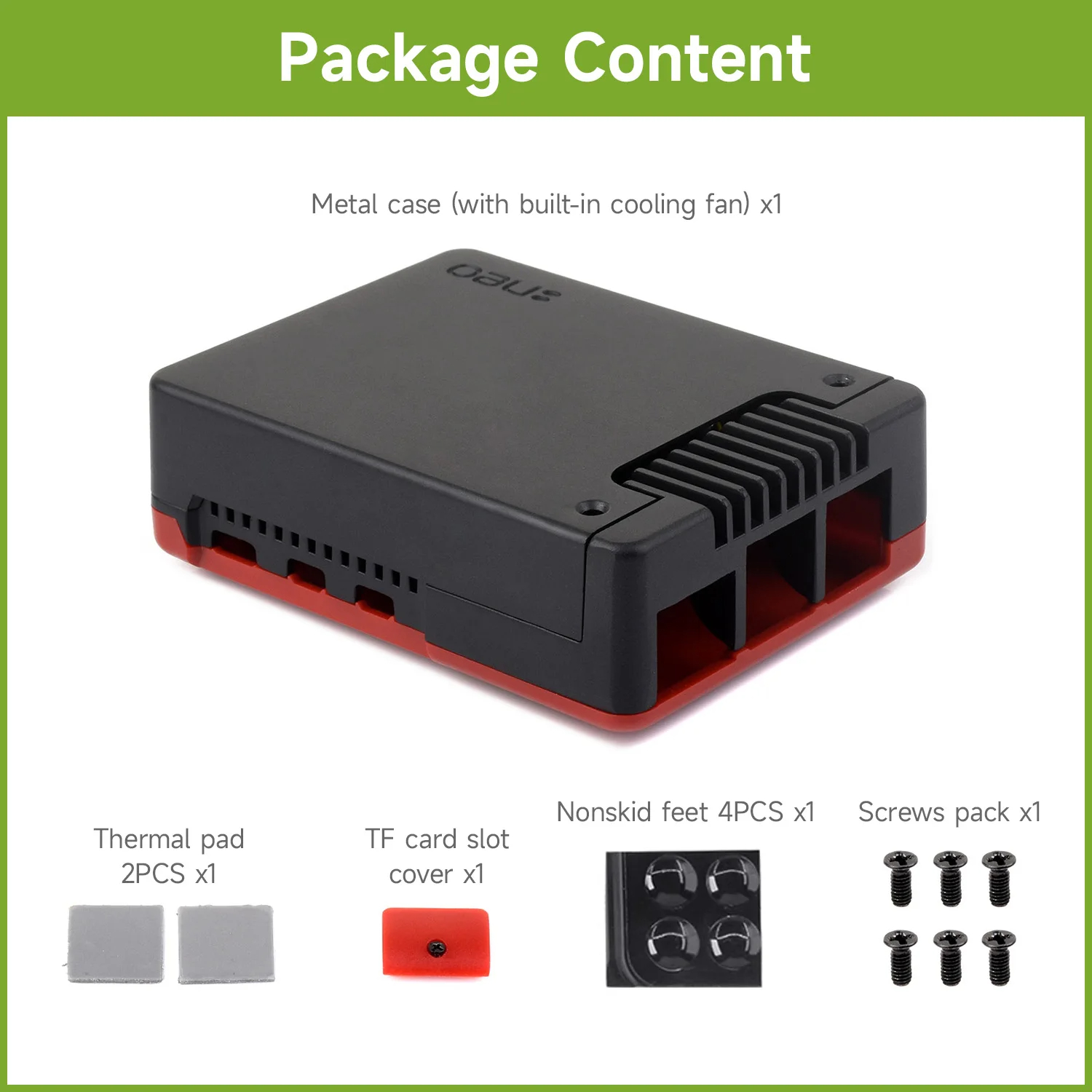 Waveshare Argon NEO Aluminum Alloy Case for Raspberry Pi 5, Built-in Cooling Fan, Removable Top Cover Raspberry Pi 5 case