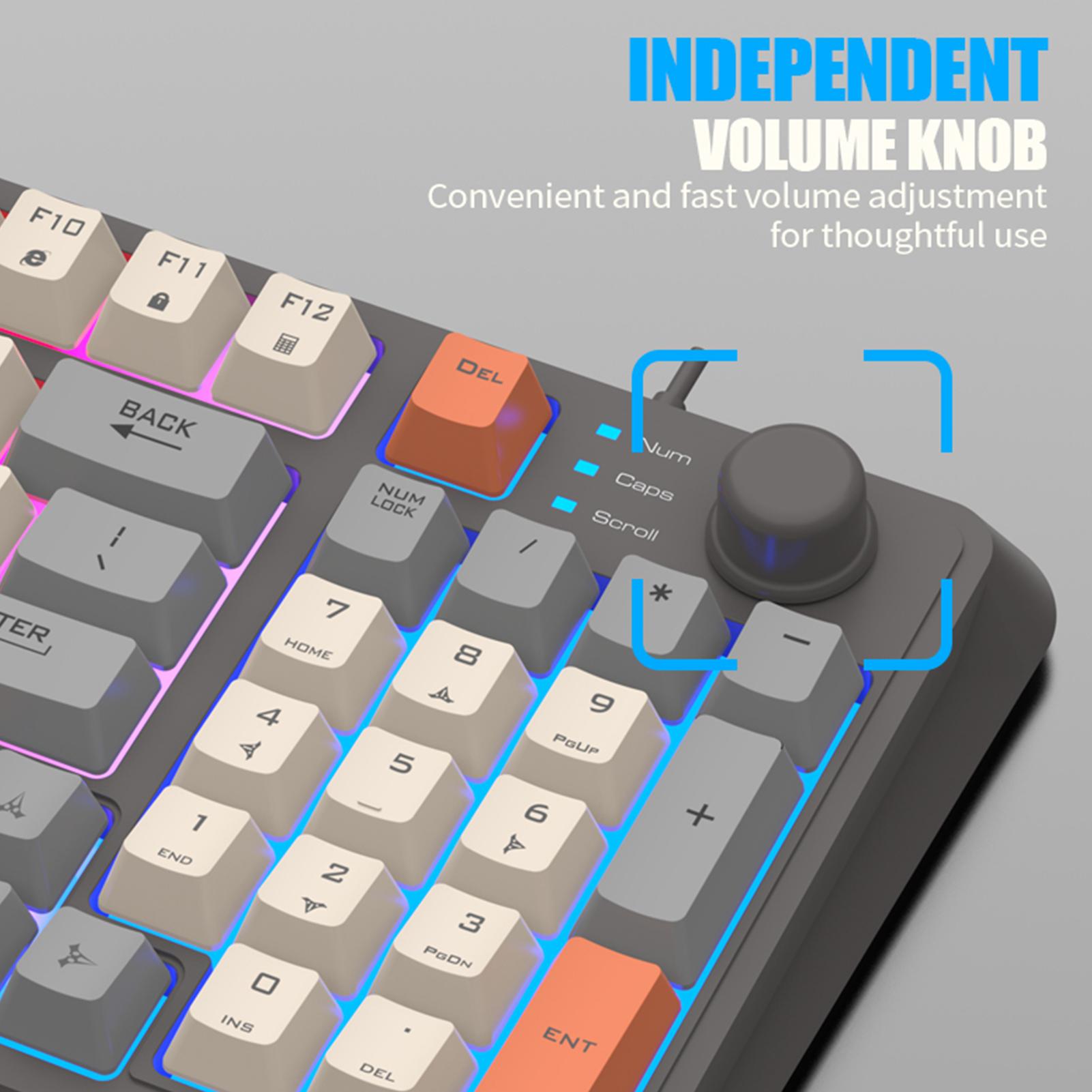 K82 Gaming Keyboard Wired Compact PC Keyboard With Number Pad 94 Keys For Computer Laptop. 