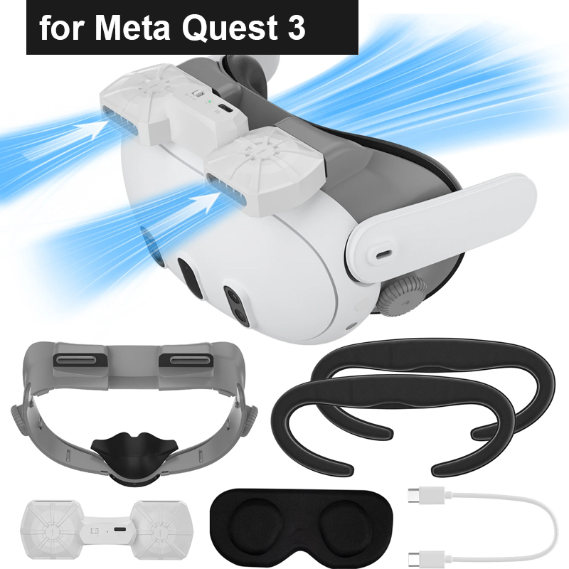 RGEEK Facial Interface Mask For Meta Quest 3 Air Circulation Face Cover With Cooling Fan VR Headset Replacement Accessories
