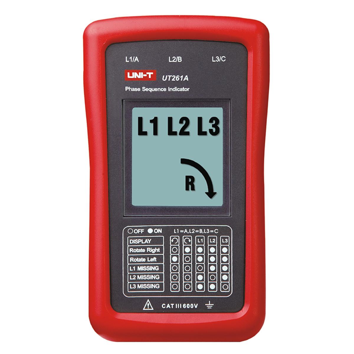 UNI-T UT261A Phase Sequence and Motor Rotation Indicator - Kings Trading