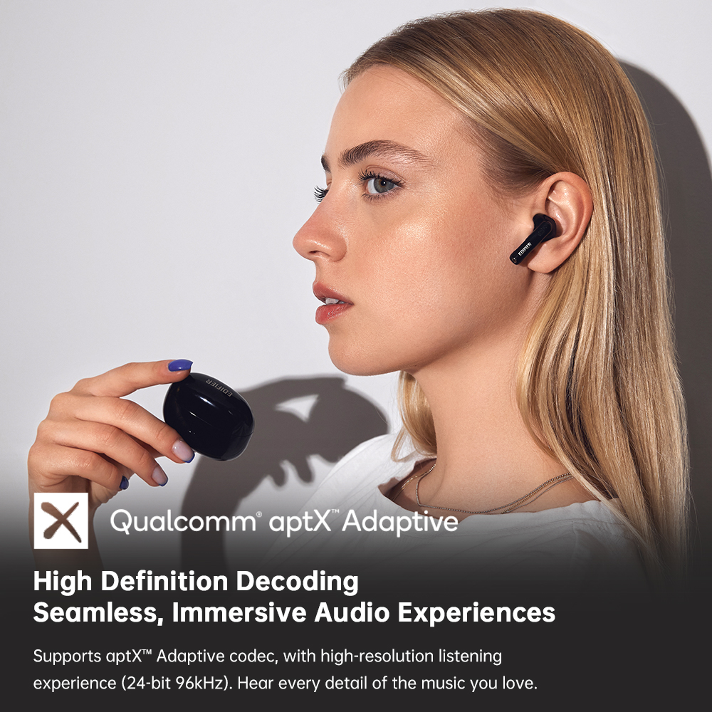 Edifier W220T Wireless Bluetooth Earbuds TWS, Snapdragon Sound, aptX adaptive, Bluetooth 5.3, 4-mic Noise Cancellation. 